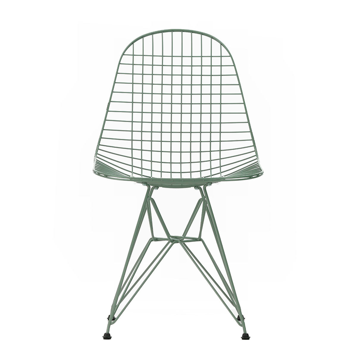 DKR Eames Wire Chair | Sea Foam Green Powder Coat Frame with Black Glides