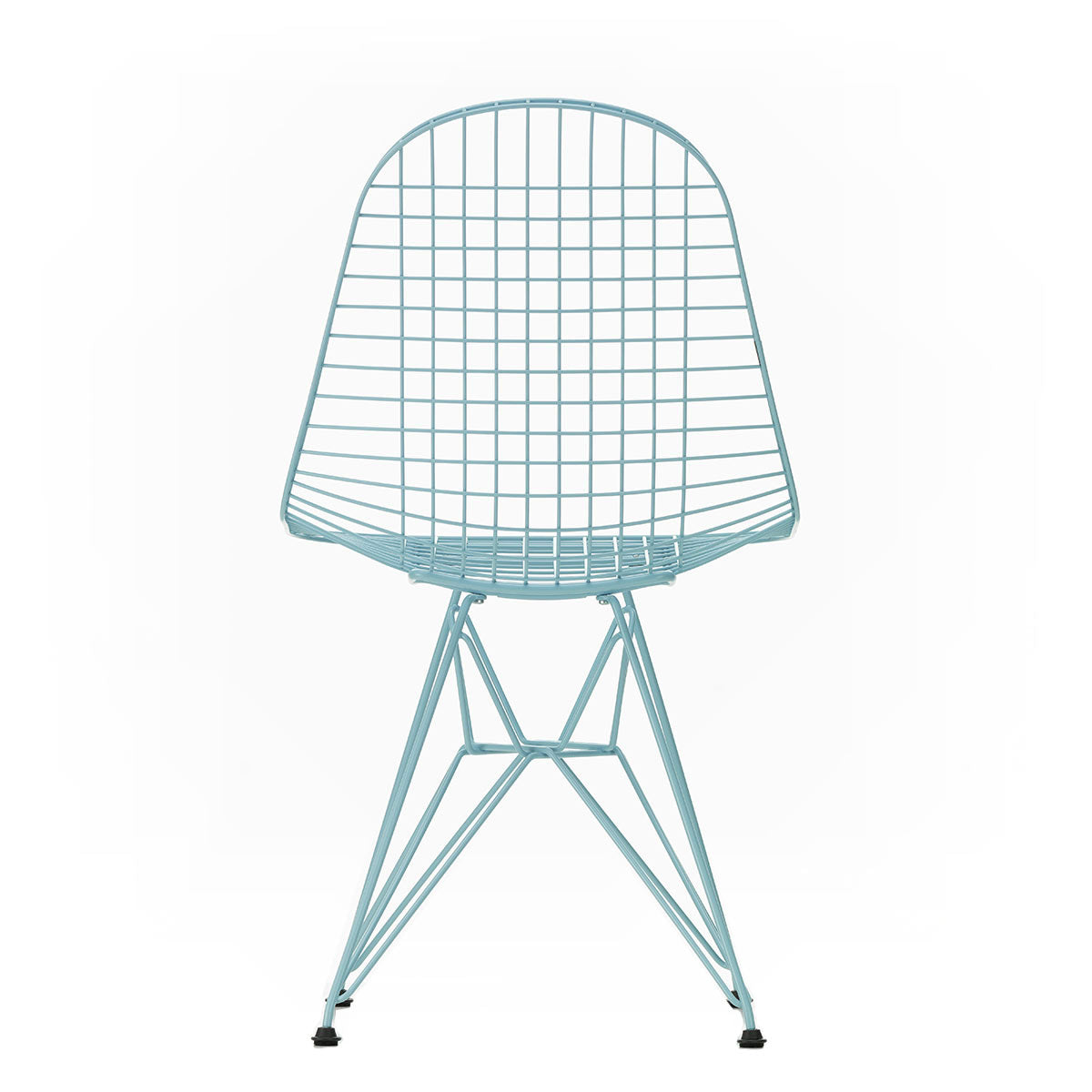 DKR Eames Wire Chair | Sky Blue Powder Coat Frame with Black Glides