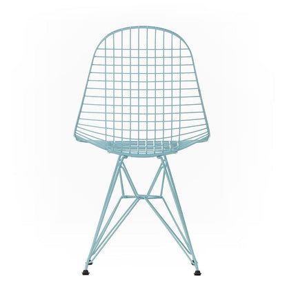 DKR Eames Wire Chair | Sky Blue Powder Coat Frame with Black Glides