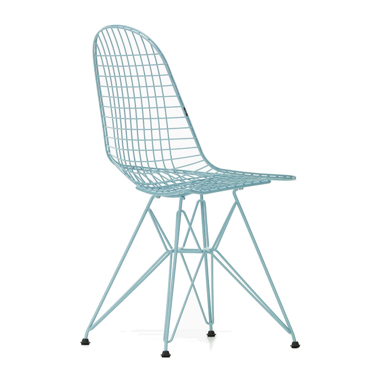 DKR Eames Wire Chair | Sky Blue Powder Coat Frame with Black Glides