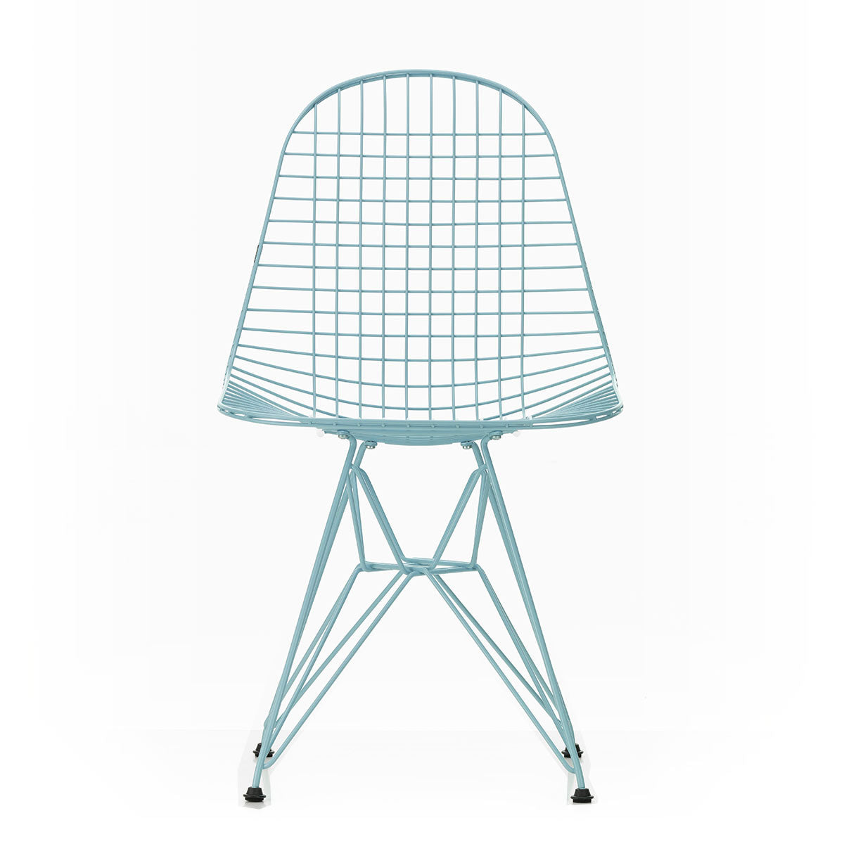 DKR Eames Wire Chair | Sky Blue Powder Coat Frame with Black Glides