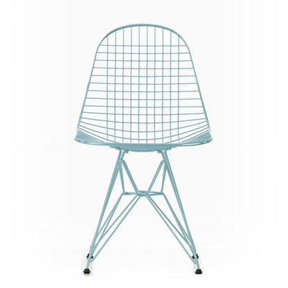 DKR Eames Wire Chair | Sky Blue Powder Coat Frame with Black Glides