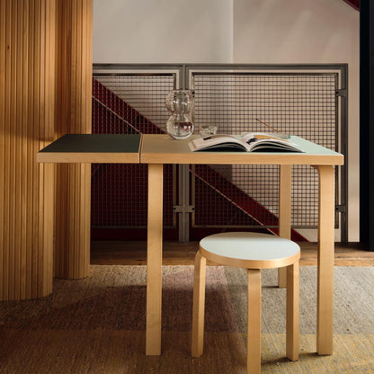 DL81C Aalto Folding Table | Pistachio Linoleum Top and Olive Drop Leaf