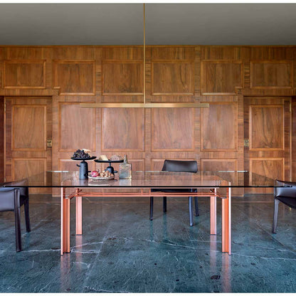 Doge Dining Table | Smoked Anthracite Glass Top