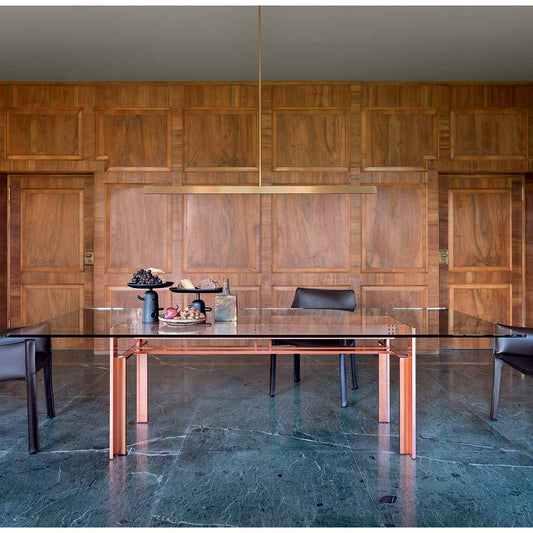 Doge Dining Table | Smoked Anthracite Glass Top