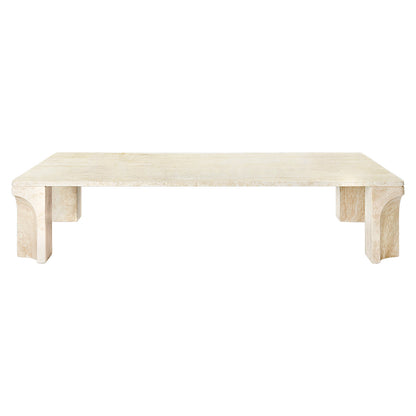 Doric Coffee Table Rectangular | Neutral White Travertine