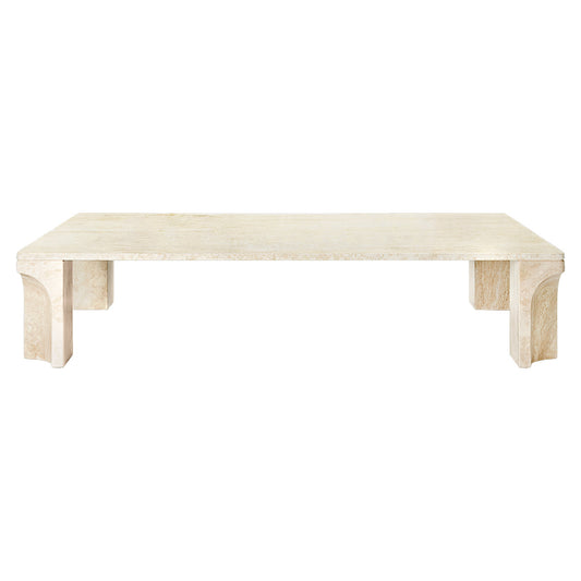 Doric Coffee Table Rectangular | Neutral White Travertine