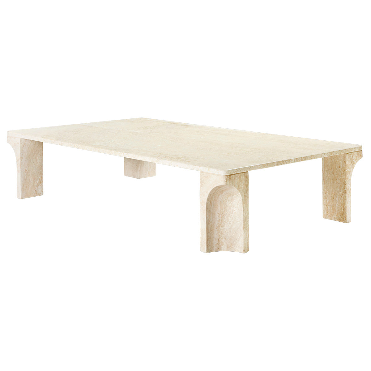 Doric Coffee Table Rectangular | Neutral White Travertine