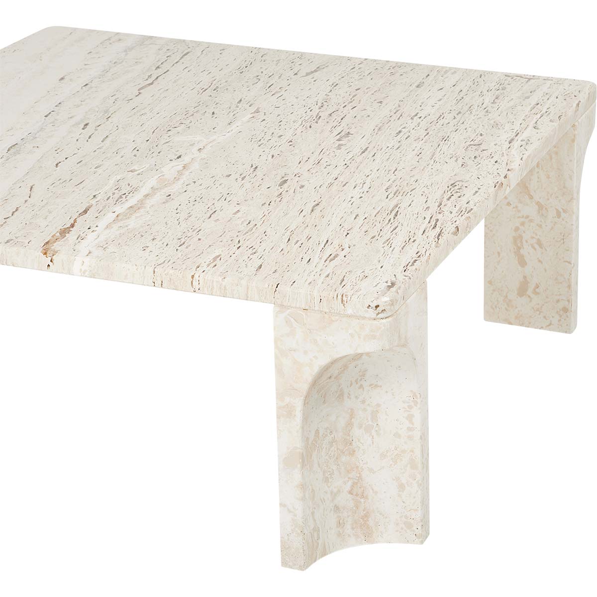 Doric Coffee Table Square | Neutral White Travertine