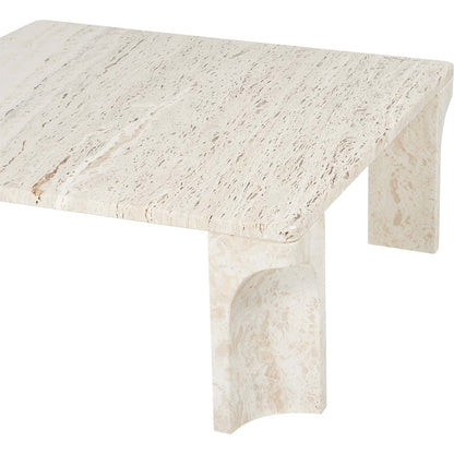Doric Coffee Table Square | Neutral White Travertine