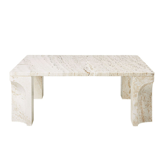 Doric Coffee Table Square | Neutral White Travertine