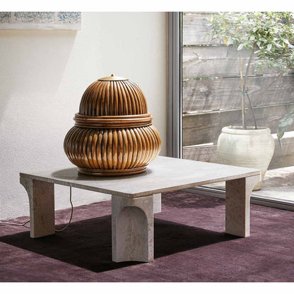 Doric Coffee Table Square | Neutral White Travertine