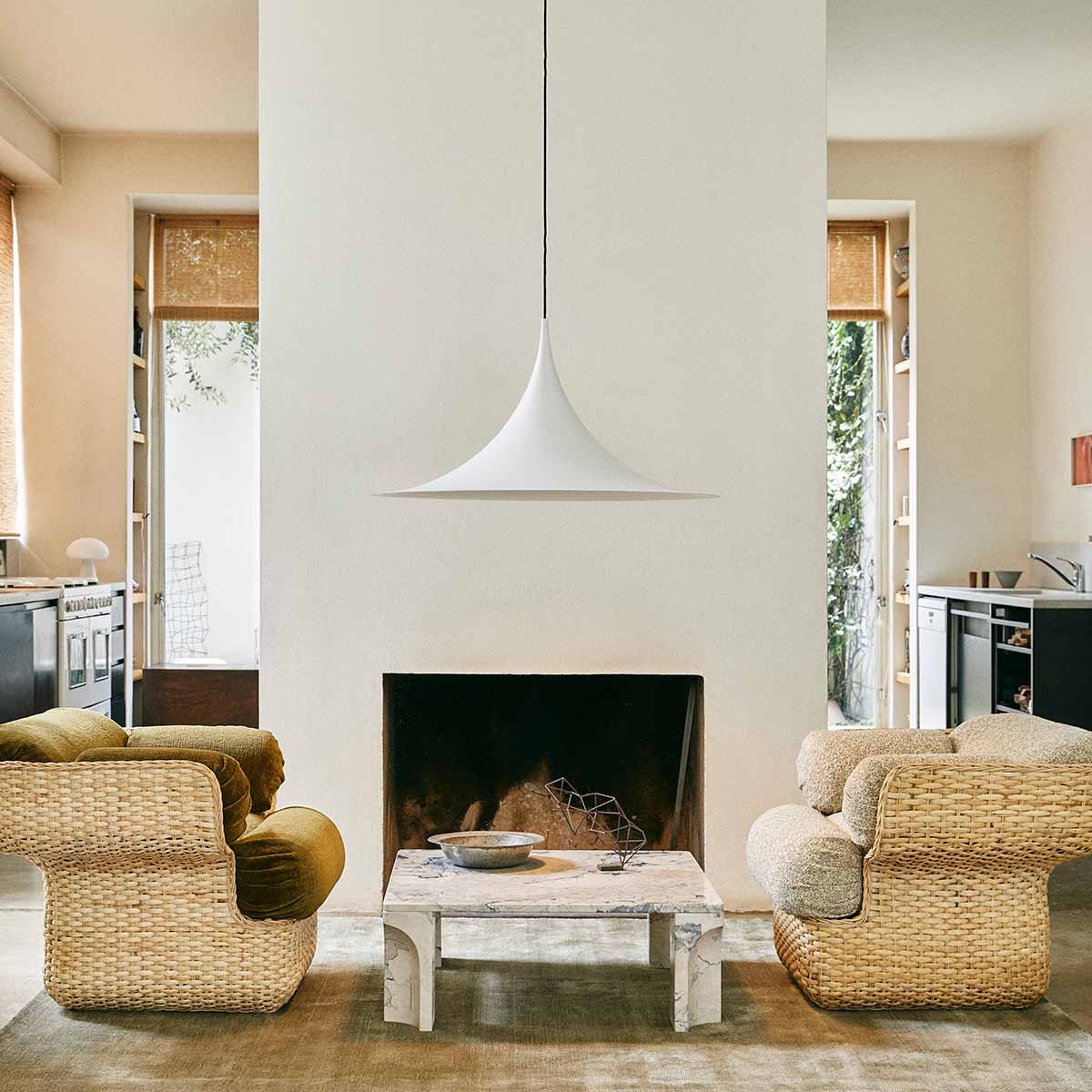 Doric Coffee Table Square | Neutral White Travertine