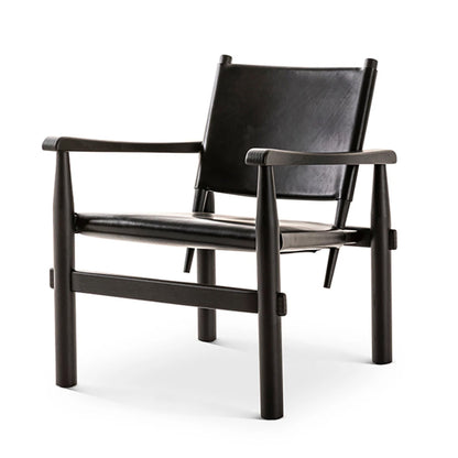 Doron Hotel Chair | Black Saddle Leather Seat and Back