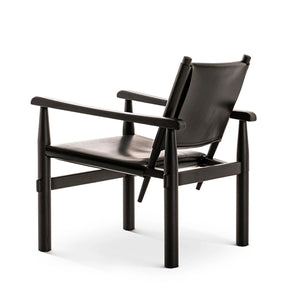 Doron Hotel Chair | Black Saddle Leather Seat and Back