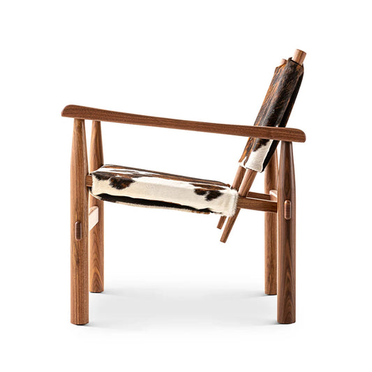 Doron Hotel Chair | Black Brown White Hairyskin Seat and Back