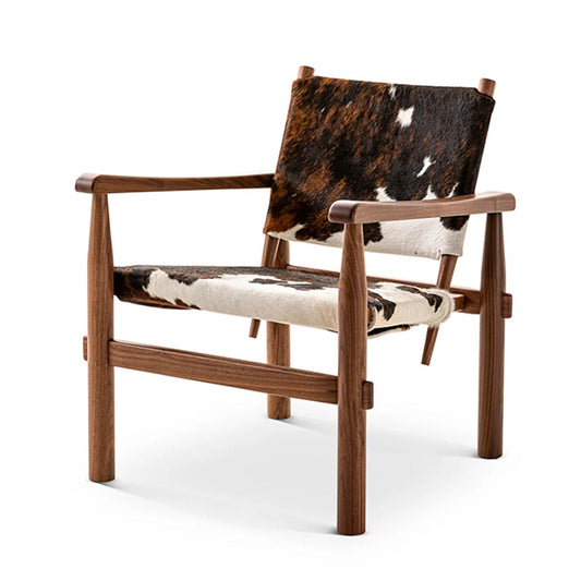 Doron Hotel Chair | Black Brown White Hairyskin Seat and Back