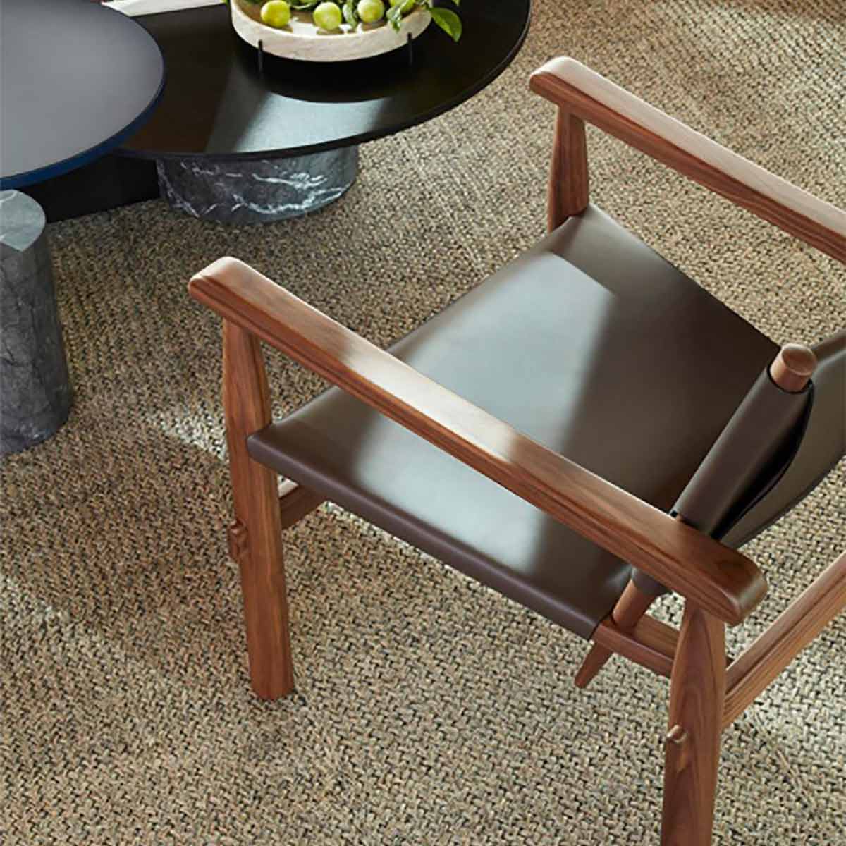 Doron Hotel Chair | Black Saddle Leather Seat and Back