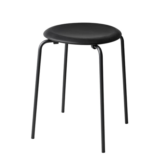 Dot Stool 46cm | Matt Black Intense Leather Seat