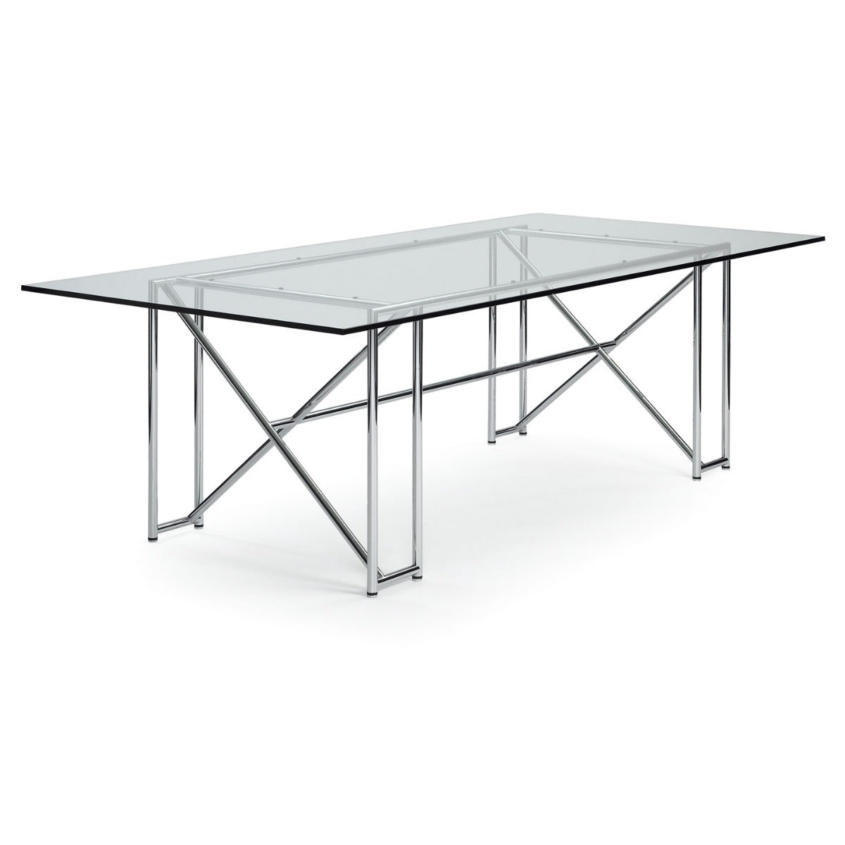 Eileen Gray Double X Table | Polished Plate Glass Top