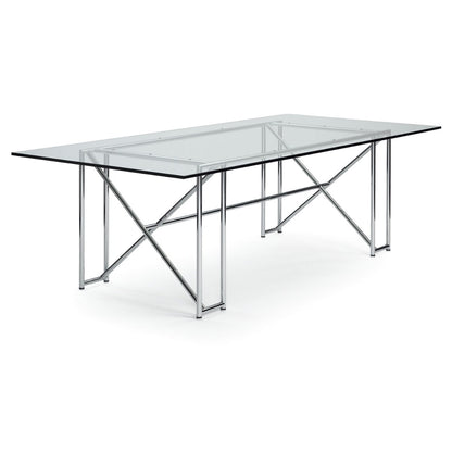 Eileen Gray Double X Table | Polished Plate Glass Top