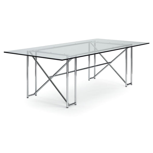 Eileen Gray Double X Table | Polished Plate Glass Top