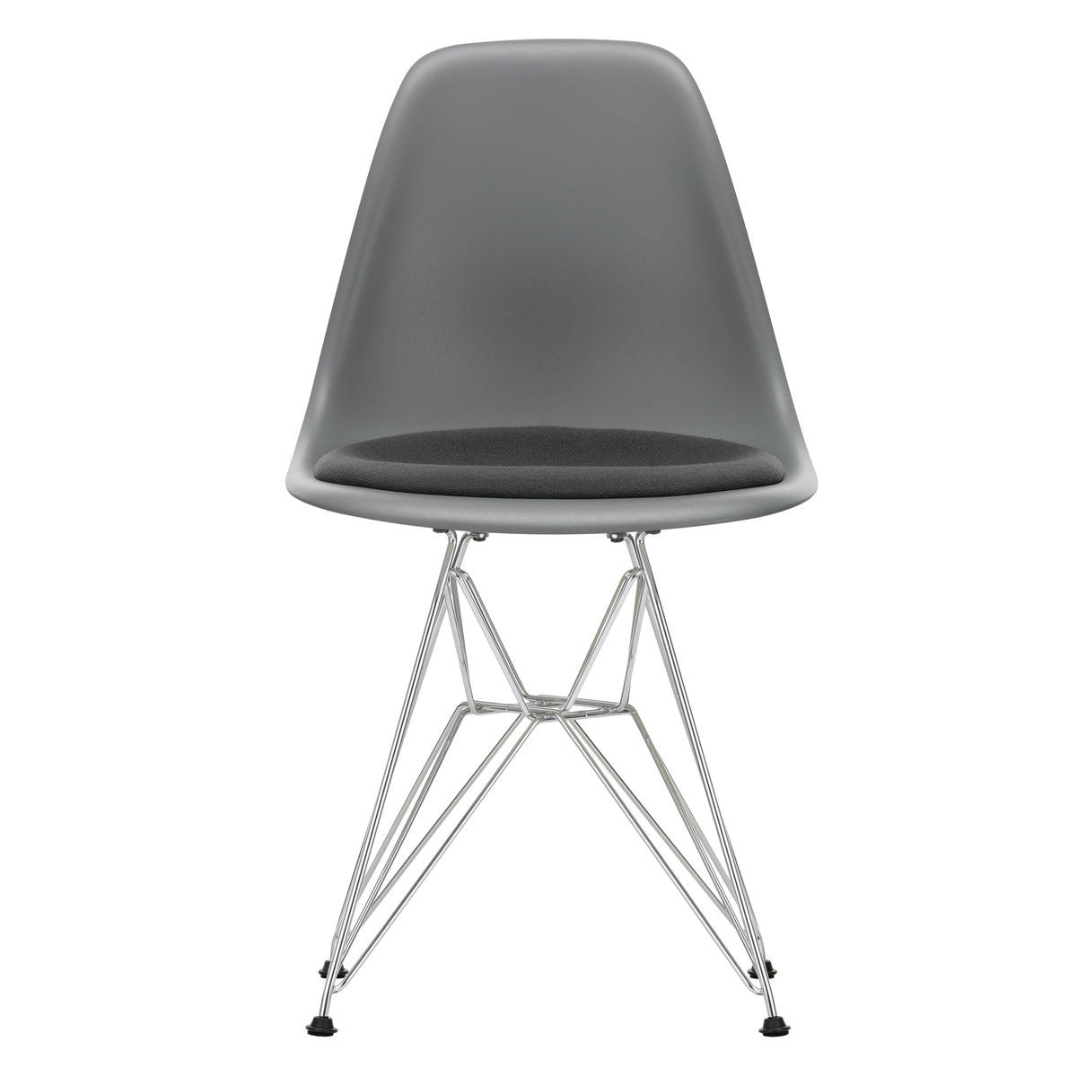 DSR Eames Chair with Seat Pad | Dark Grey Hopsak Seat Pad