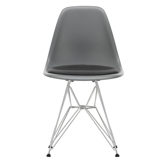 DSR Eames Chair with Seat Pad | Dark Grey Hopsak Seat Pad