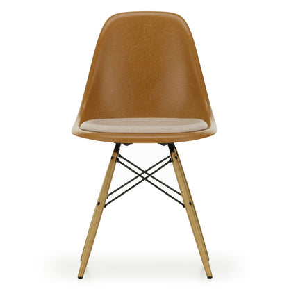 DSW Eames Fiberglass Chair | Warm Grey and Moor Brown Hopsak Seat Pad