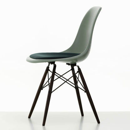 DSW Eames Fiberglass Chair | Petrol and Moor Brown Hopsak Seat Pad