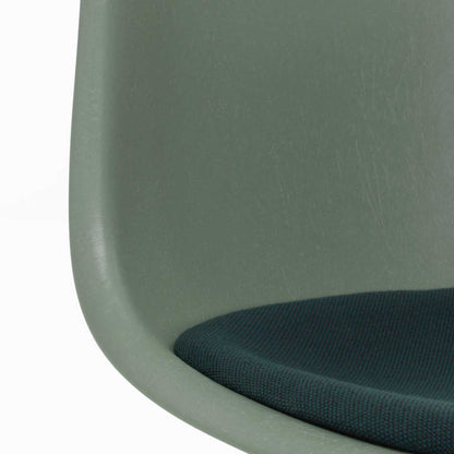 DSW Eames Fiberglass Chair | Petrol and Moor Brown Hopsak Seat Pad