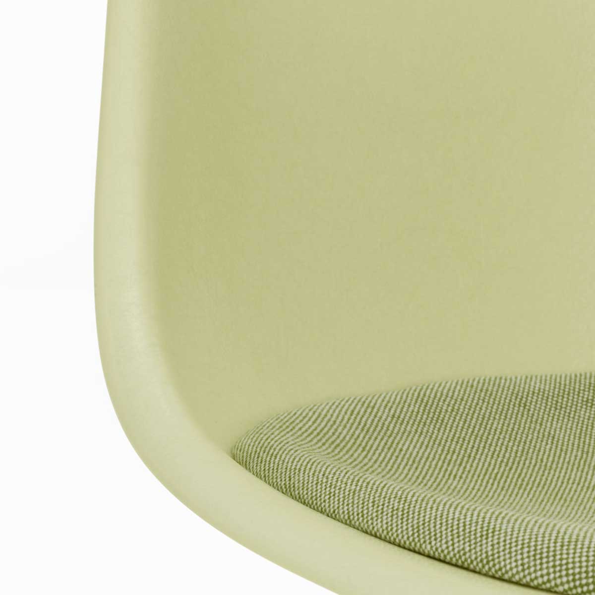 DSW Eames Fiberglass Chair | Ivory and Forest Hopsak Seat Pad
