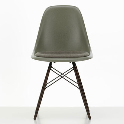 DSW Eames Fiberglass Chair | Warm Grey and Moor Brown Hopsak Seat Pad