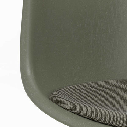 DSW Eames Fiberglass Chair | Warm Grey and Moor Brown Hopsak Seat Pad