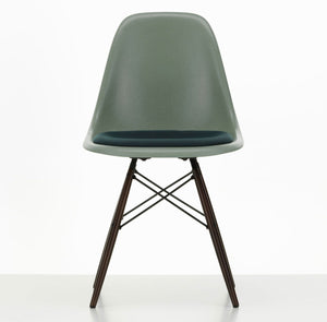 DSW Eames Fiberglass Chair | Petrol and Moor Brown Hopsak Seat Pad