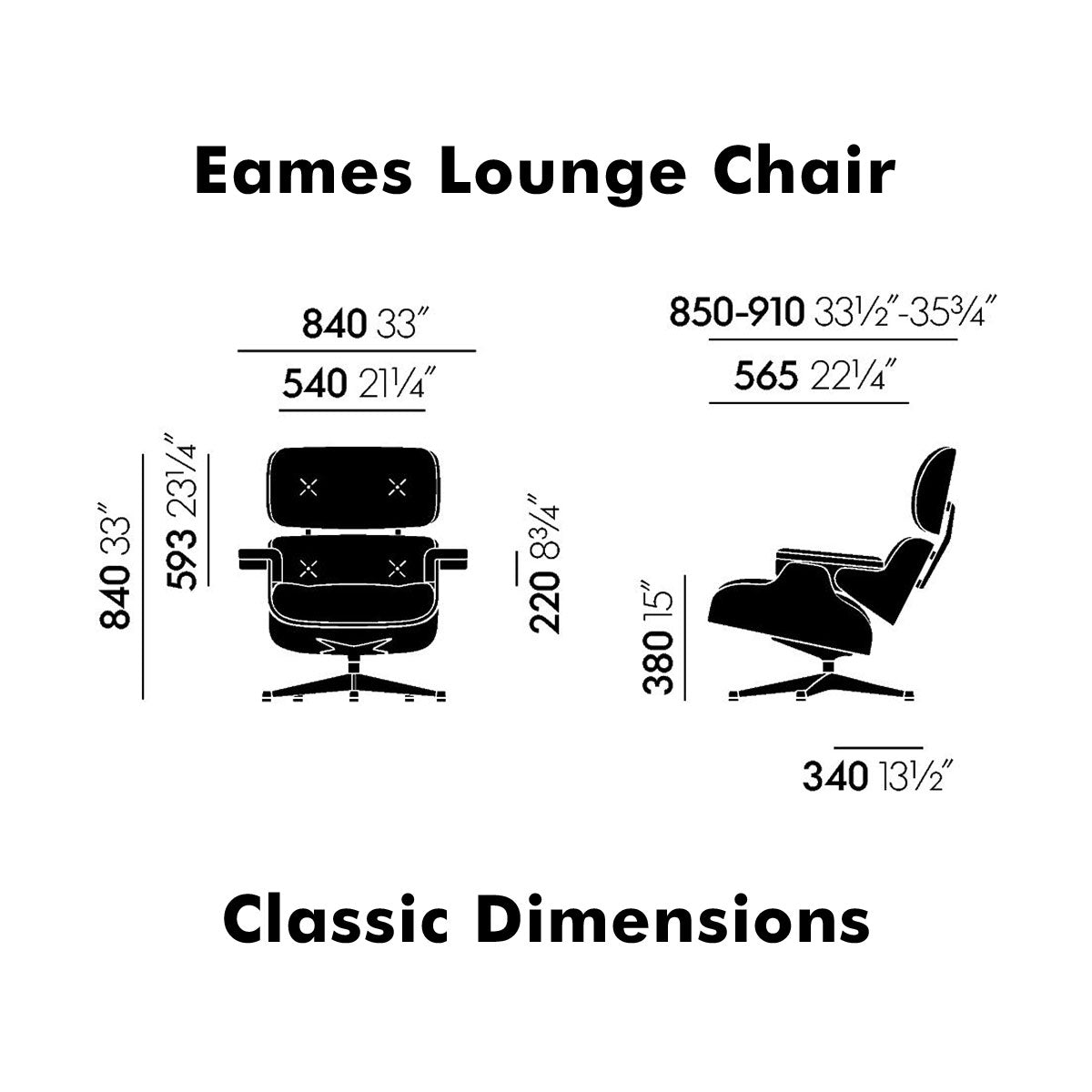 Eames Lounge Chair & Ottoman | Black Premium F Leather Santos Palisander Shell