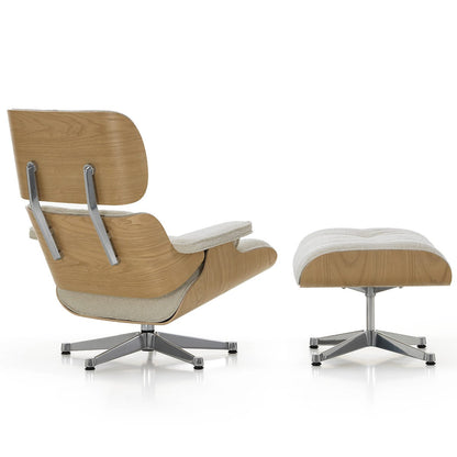 Eames Lounge Chair & Ottoman | Cream Pearl Nubia Fabric Chestnut Shell