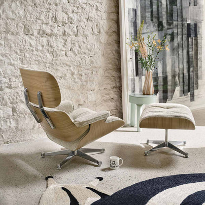 Eames Lounge Chair & Ottoman | Bamboo Terra Nubia Fabric Chestnut Shell