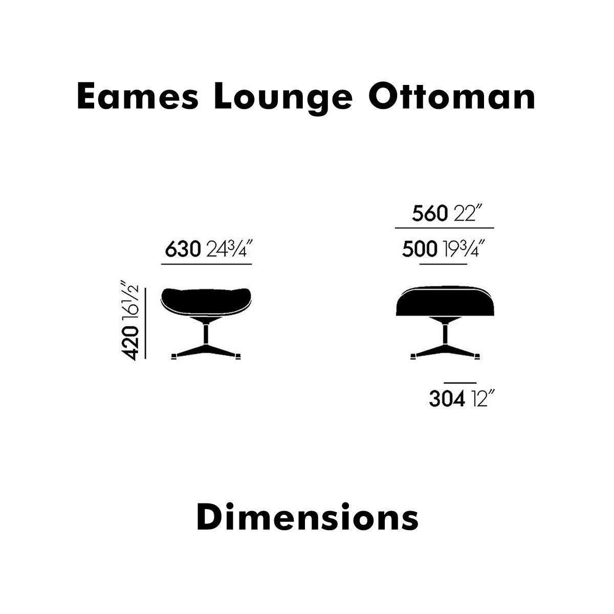 Eames Lounge Chair & Ottoman | Black Premium F Leather Santos Palisander Shell