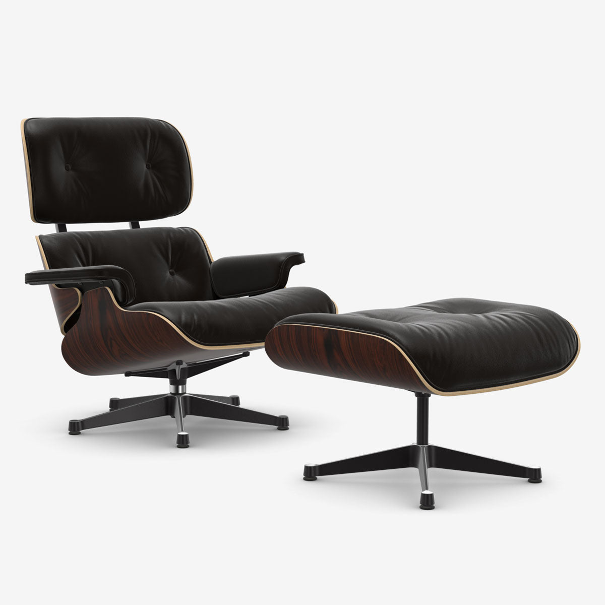 Eames Lounge Chair & Ottoman | Chocolate Premium F Leather Santos Palisander Shell