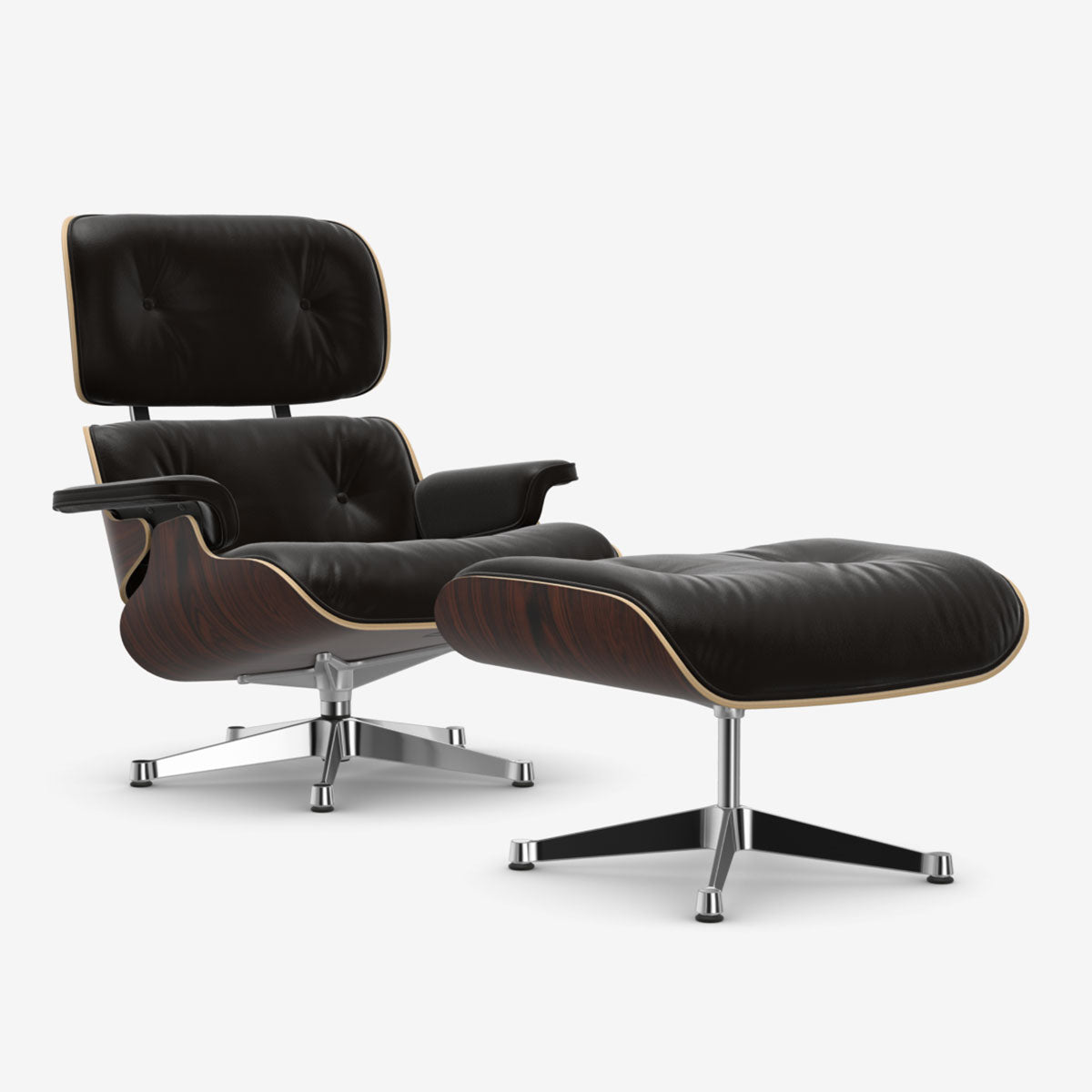 Eames Lounge Chair & Ottoman | Chocolate Premium F Leather Santos Palisander Shell