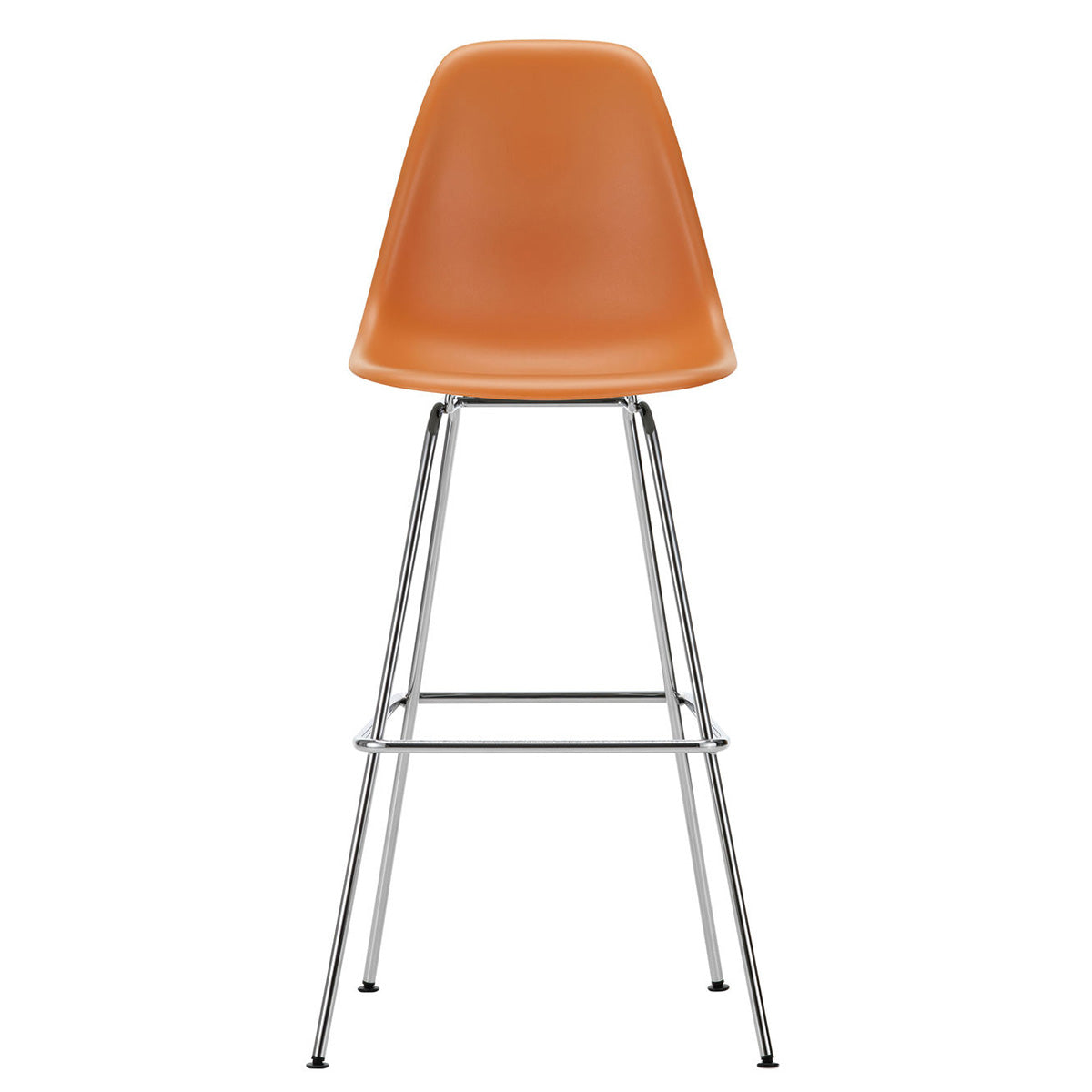 Eames Plastic Stool High | Polypropylene Seat Shell in Rusty Orange