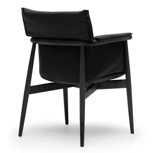 Embrace Armchair E005 | Black Thor 301 Leather Black Edge Strip