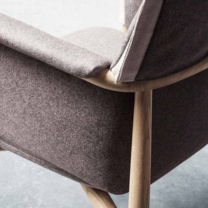 Embrace Armchair E005 | Light Grey Hallingdal 130 Black Edge Strip