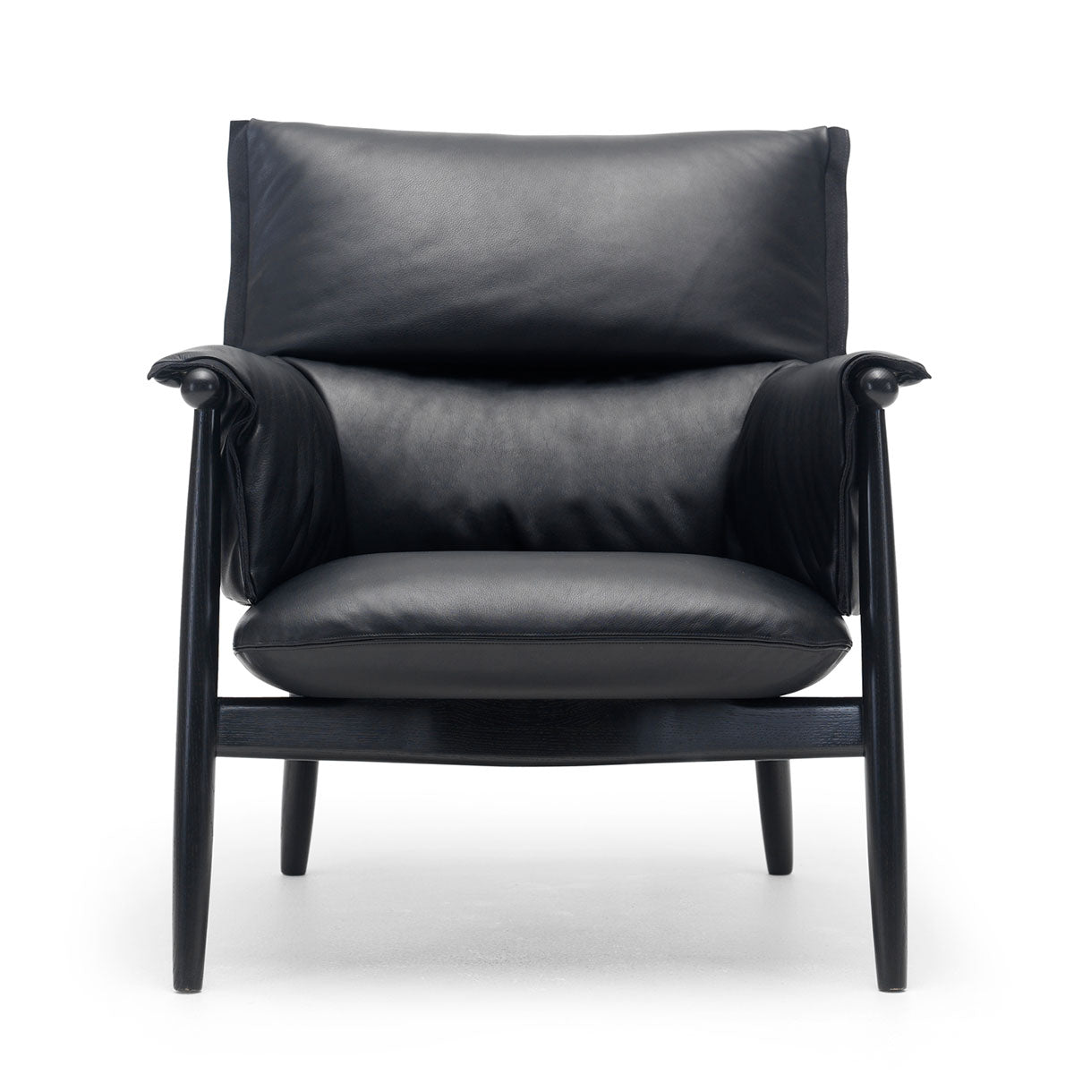 Embrace Lounge Chair E015 | Dark Chestnut Sif 92 Leather Black Edge Strip