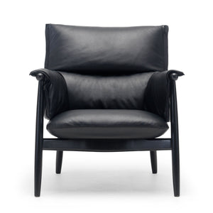 Embrace Lounge Chair E015 | Dark Chestnut Sif 92 Leather Black Edge Strip