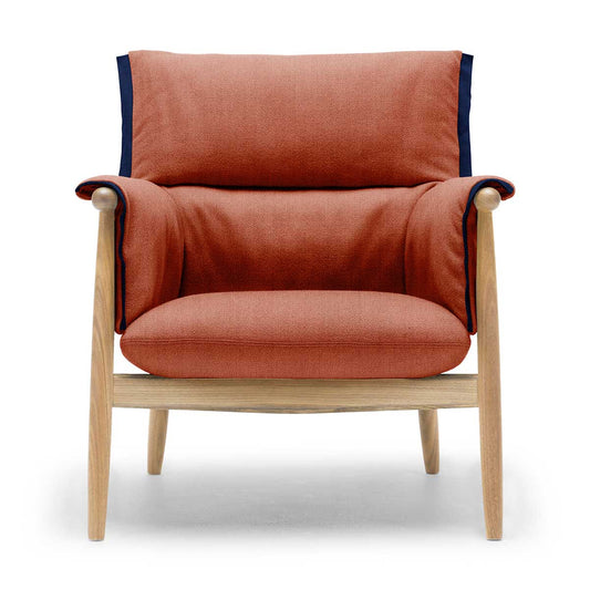 Embrace Lounge Chair E015 | Dark Orange Remix 443 Black Edge Strip