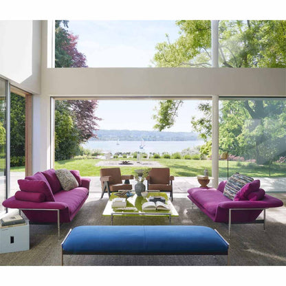Esosoft 3 Seat High Back Sofa | Perbacco 13E446 Aubergine Fabric