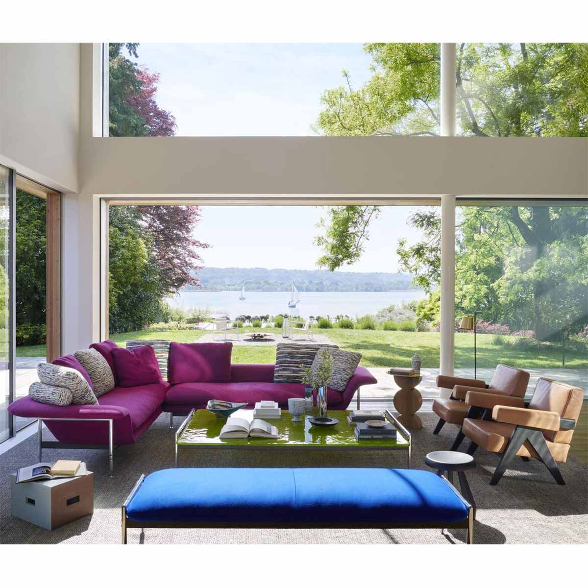 Esosoft 3 Seat High Back Sofa | Perbacco 13E446 Aubergine Fabric