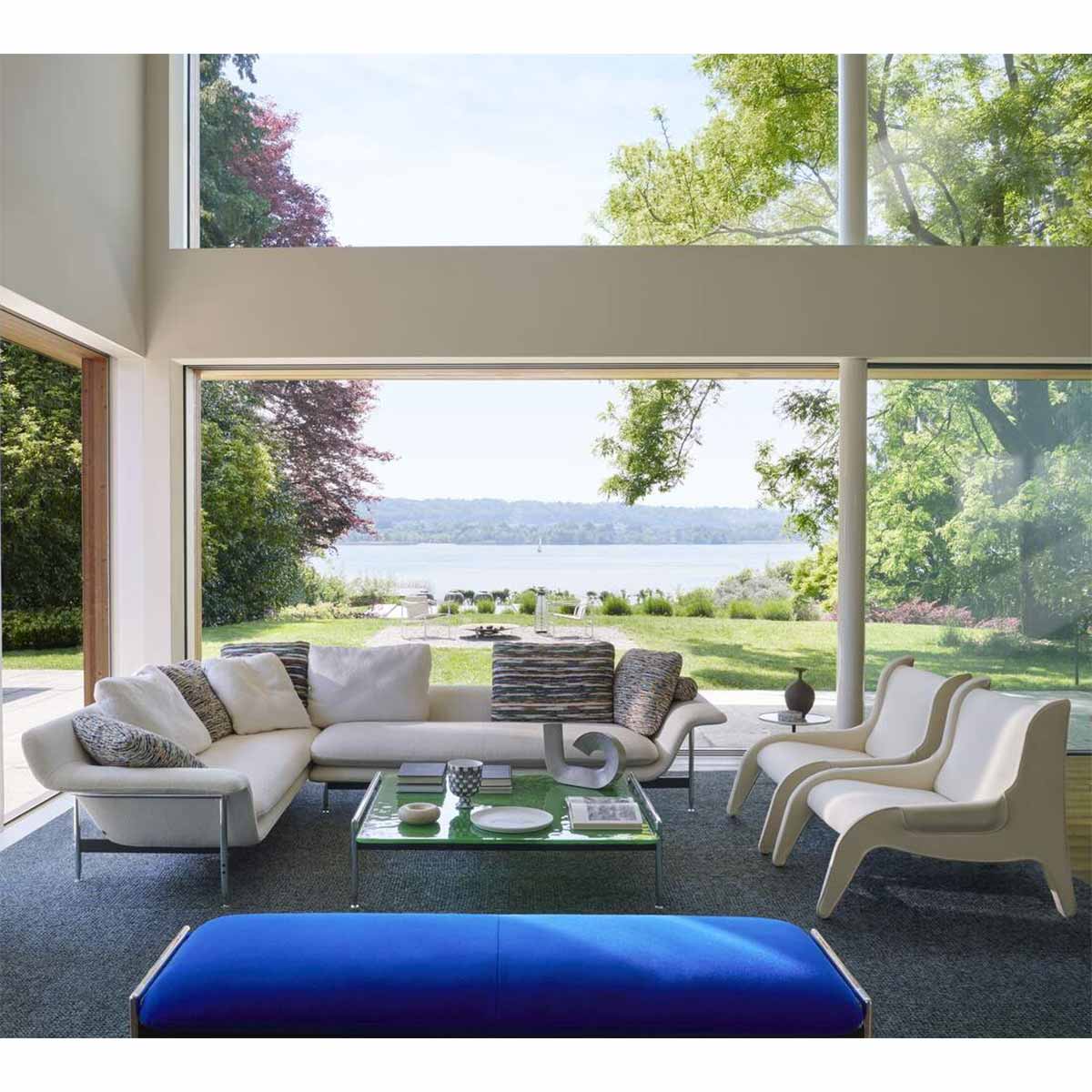 Esosoft 3 Seat High Back Sofa | Perbacco 13E436 White Fabric